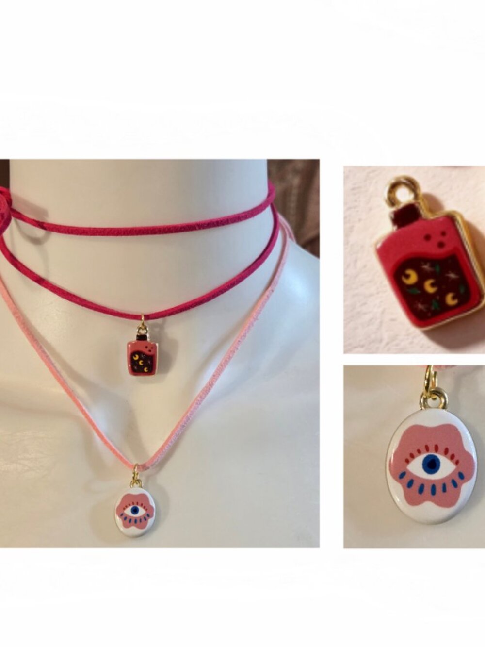NEW Mix N Match DUO of Charms on Suede Necklaces